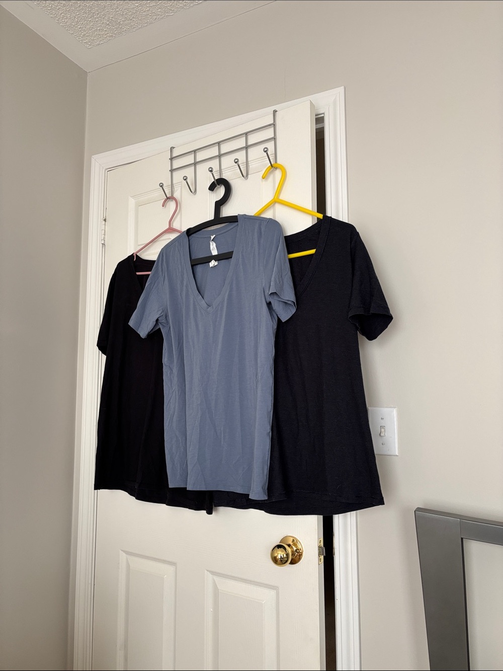 lululemon athletica Love V-Neck Tee - Blue, Black and Charcoal